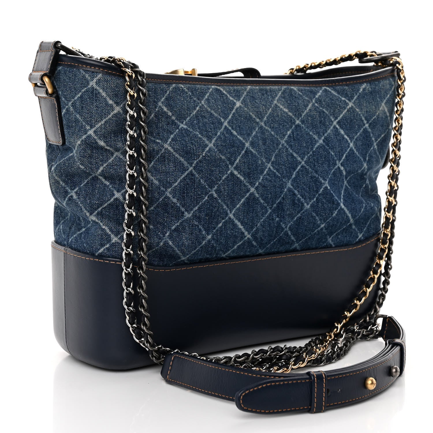 Chanel Denim Calfskin Medium Gabrielle Hobo Blue 3 of 10