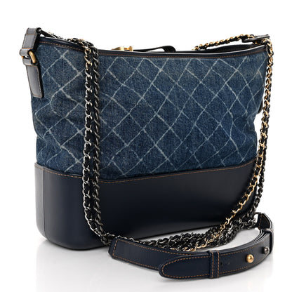 Chanel Denim Calfskin Medium Gabrielle Hobo Blue 3 of 10