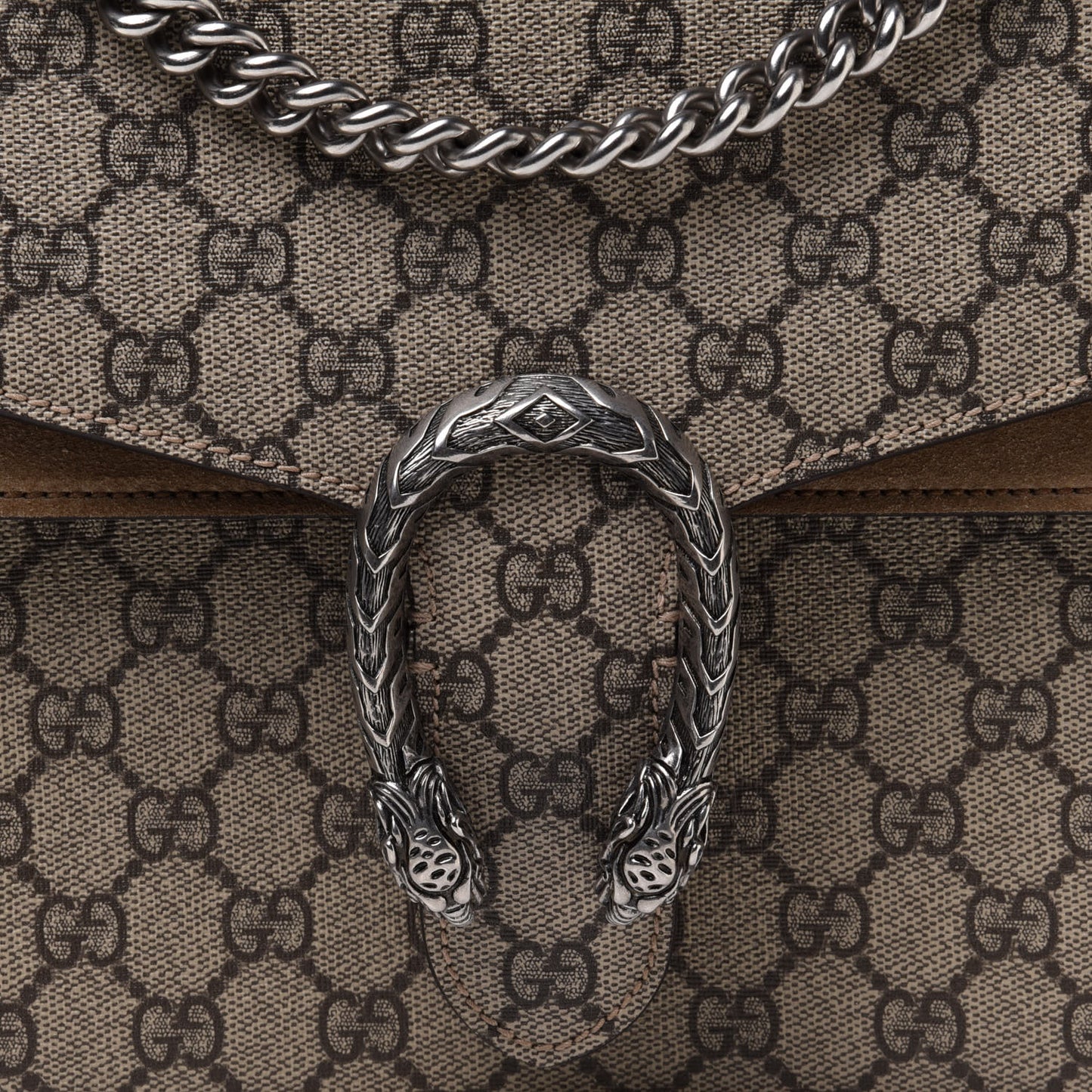 GG Supreme Monogram Medium Dionysus Shoulder Bag Taupe