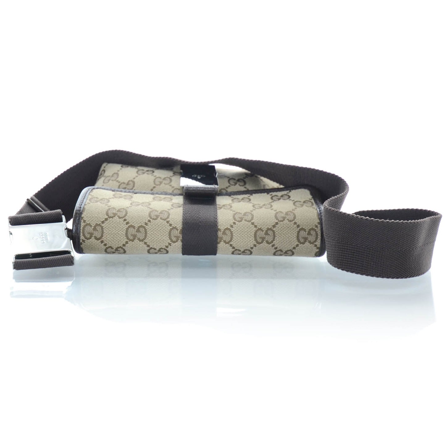 GG Monogram Buckle Belt Bag Dark Brown