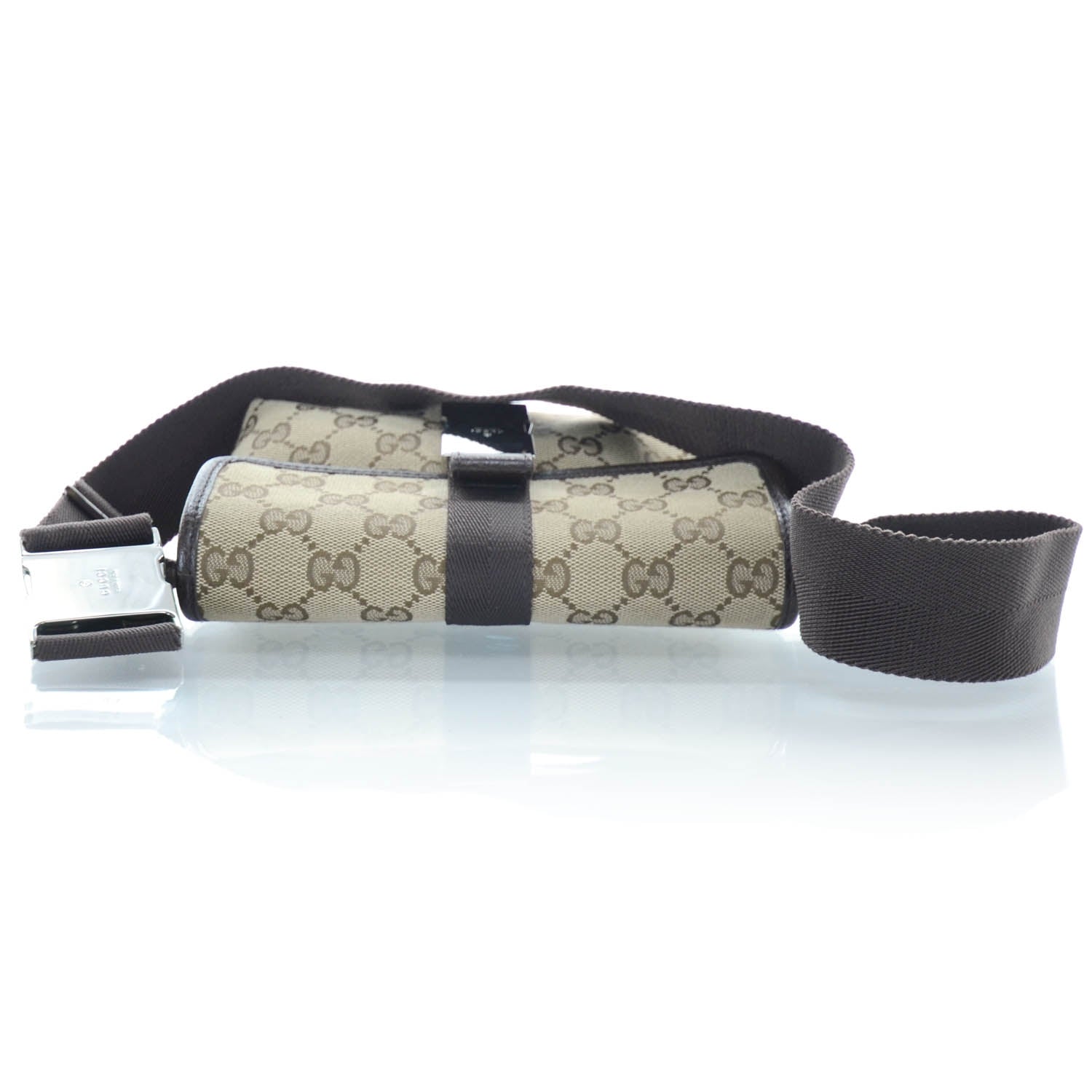 Gucci GG Monogram Buckle Belt Bag Dark Brown 5 of 13