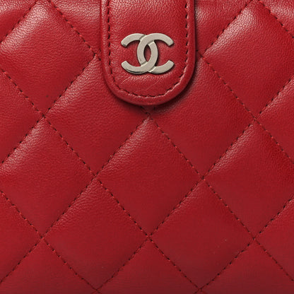Chanel Lambskin Quilted Zipped Pocket Wallet Red 9 of 9