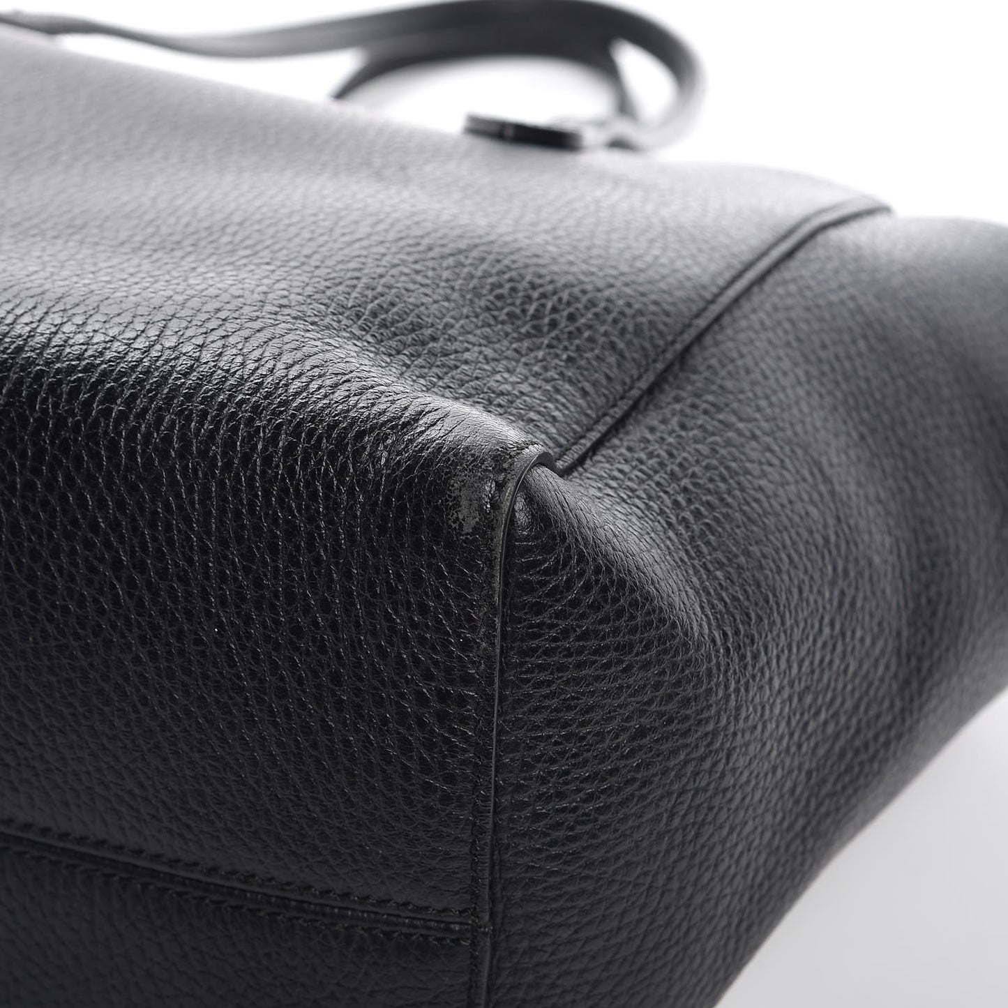 Pebbled Calfskin Small Swing Tote Black