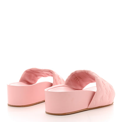 Louis Vuitton Lambskin Embossed Monogram Jumbo Flatform Mule Sandals 41 Rose Clair 4 of 10