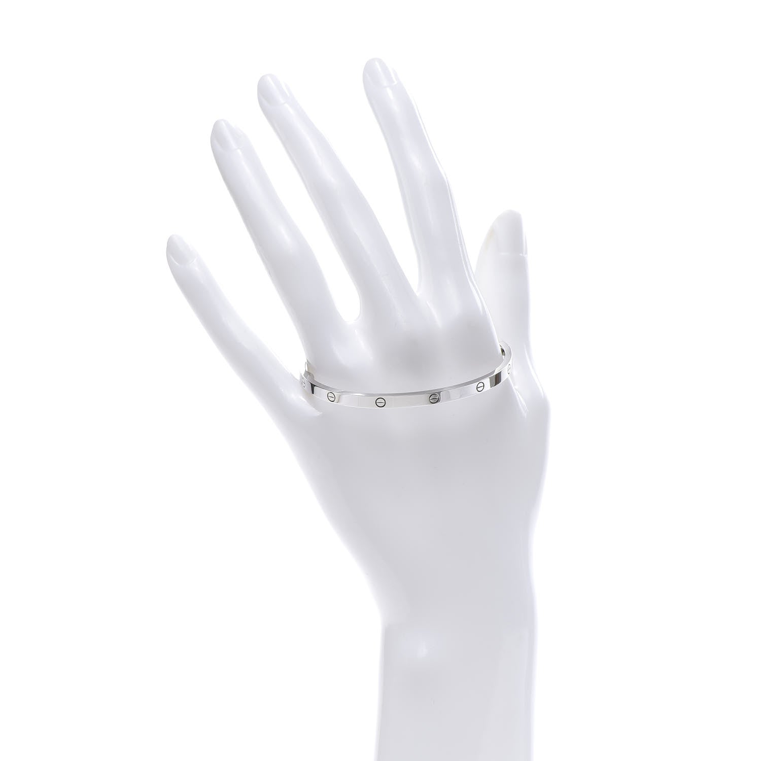 Cartier 18K White Gold Small LOVE Bracelet 17 2 of 6