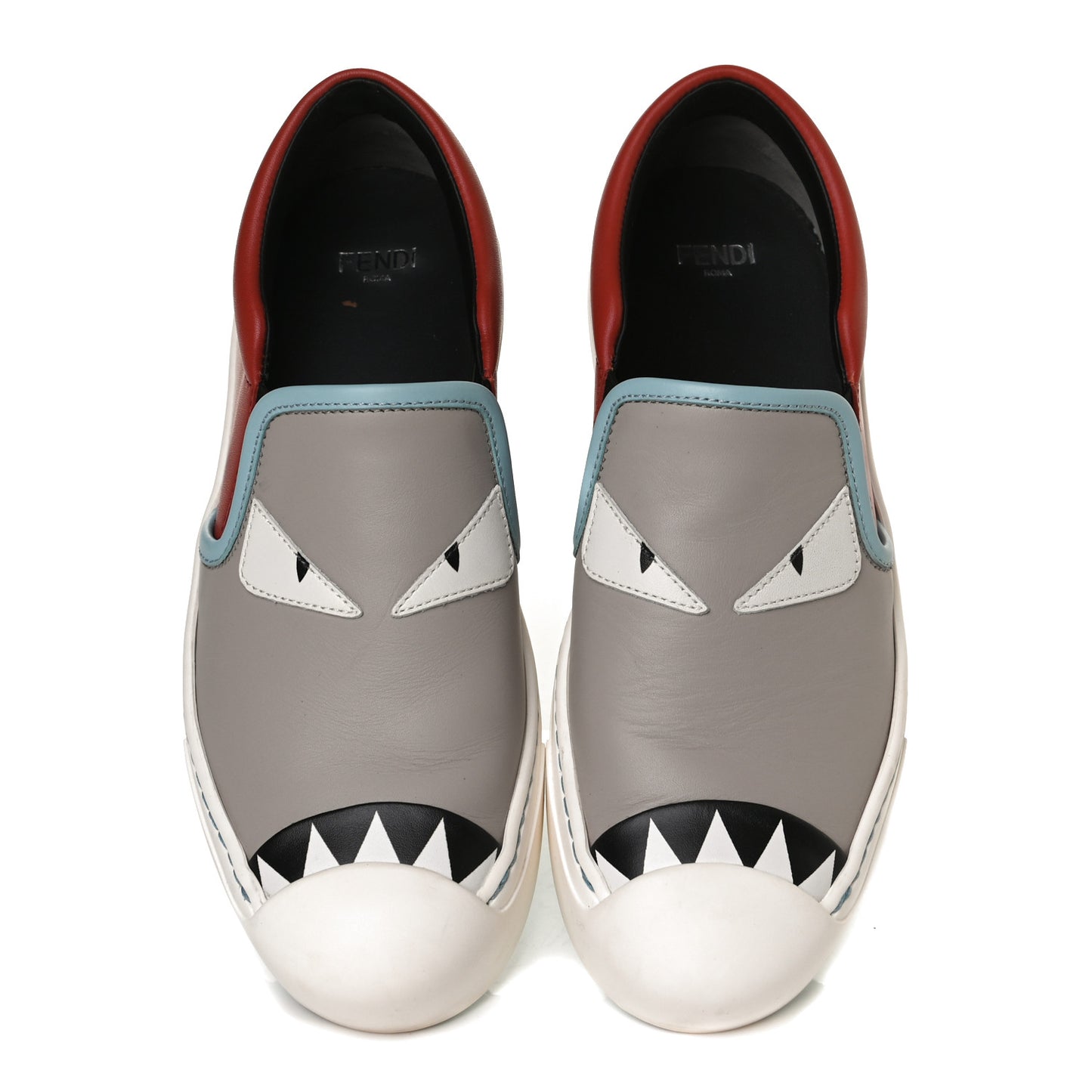 Vitello Elite Monster Bug Slip On Sneakers 35 Grigio Polvere Bloody Mary Pale Turquoise