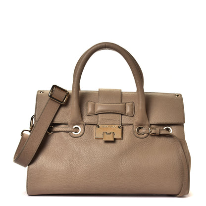Jimmy Choo Grainy Calfskin Large Rosalie Satchel Nude 1 of 6
