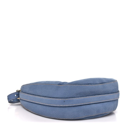 Prada Nubuck Small Arque Shoulder Bag Aviation Blue 4 of 9