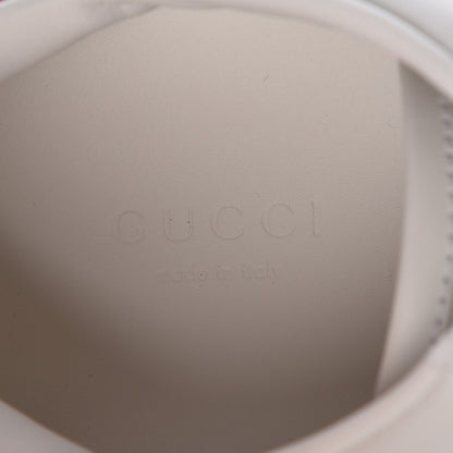 Gucci Calfskin Crystal Web Bee Embroidered Womens Ace Platform Sneakers 38 White 6 of 9