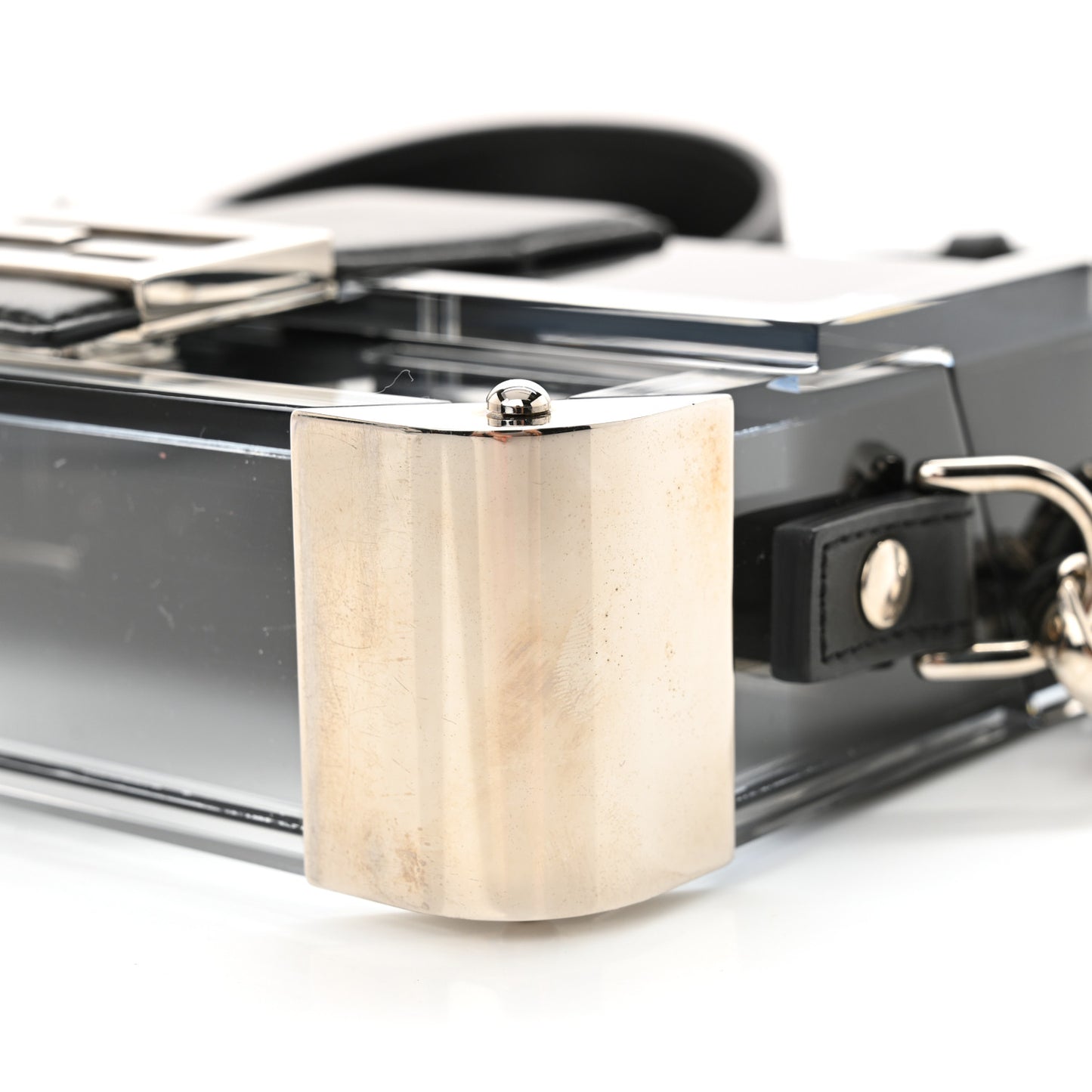 Plexiglass Vitello Mini Baguette Trunk Black Transparent