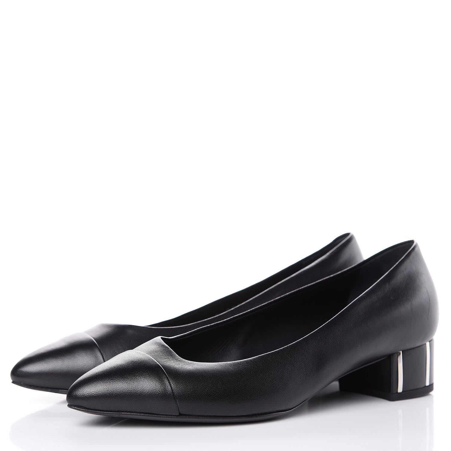 Chanel Lambskin CC Pumps 37 Black 3 of 9