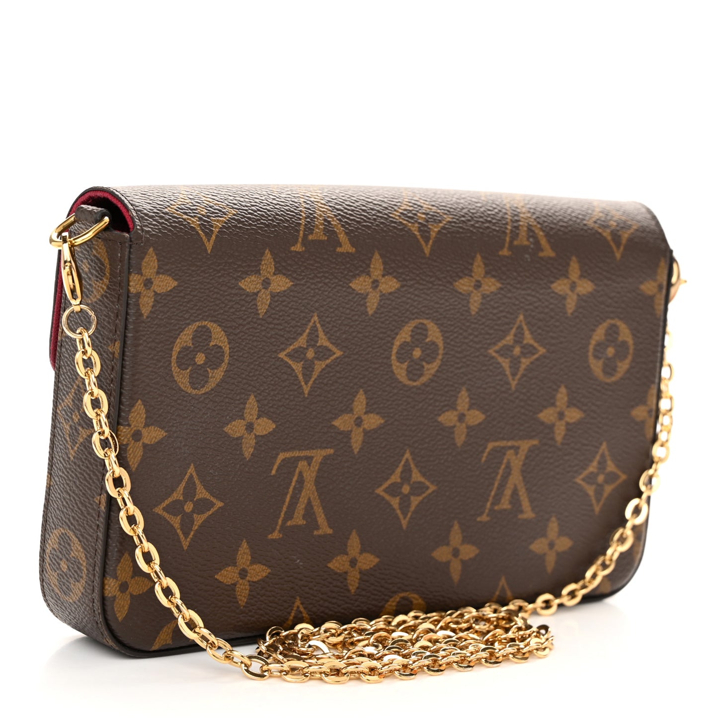 Monogram Pochette Felicie Chain Wallet Fuchsia