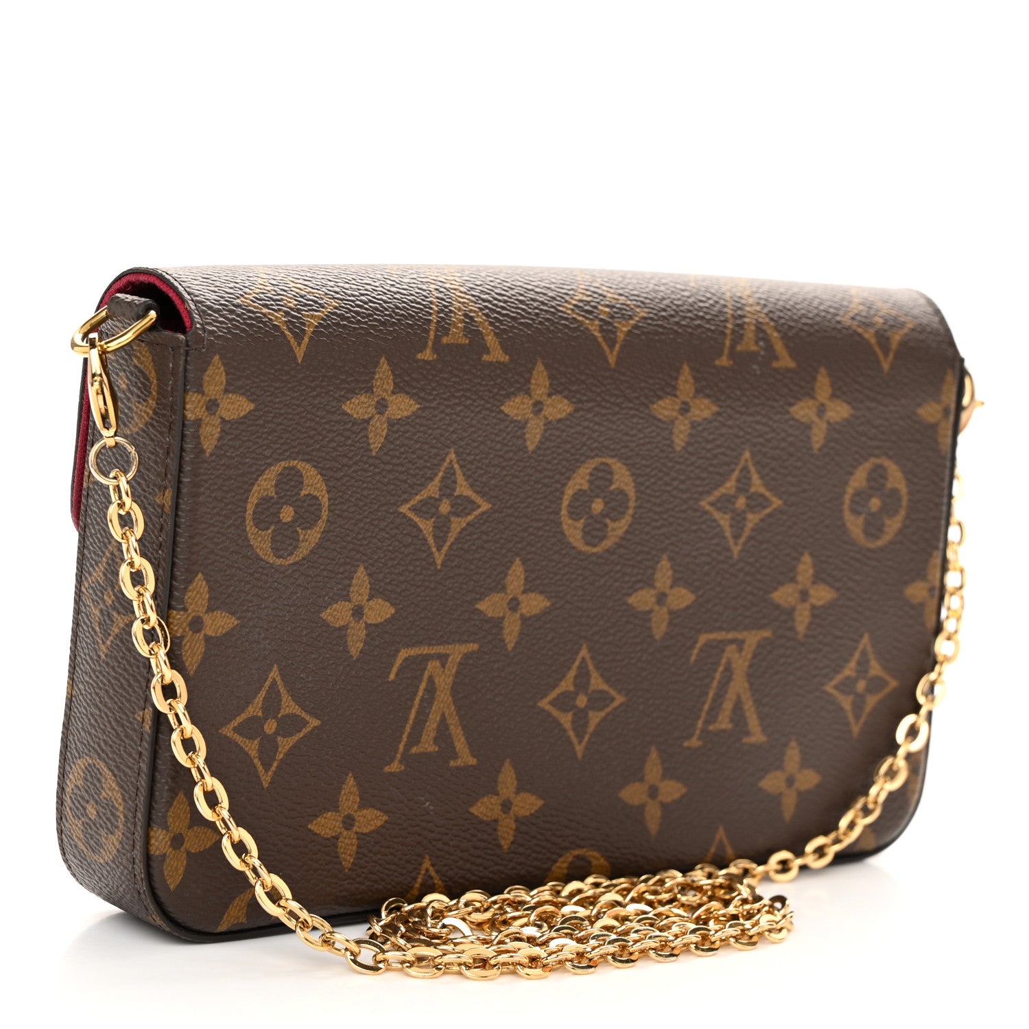 Louis Vuitton Monogram Pochette Felicie Chain Wallet Fuchsia 4 of 12