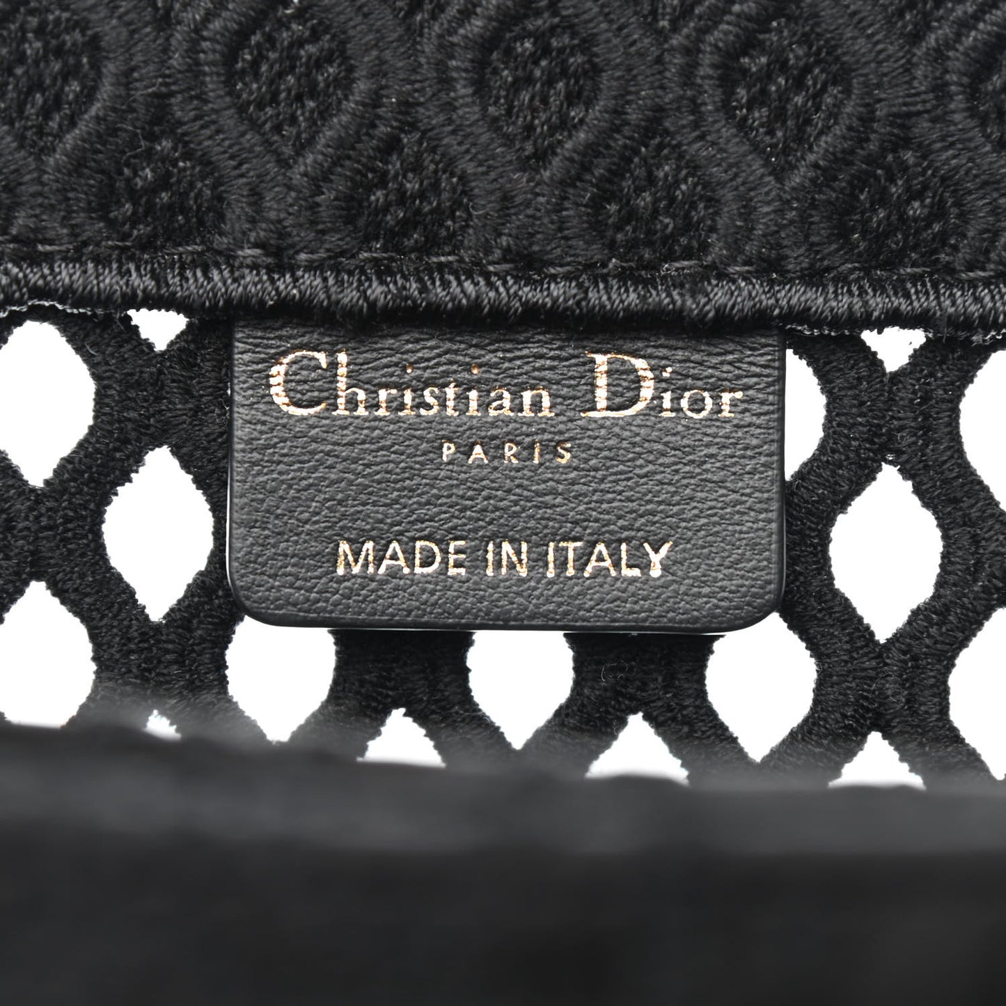 Mesh Embroidered Book Tote Black