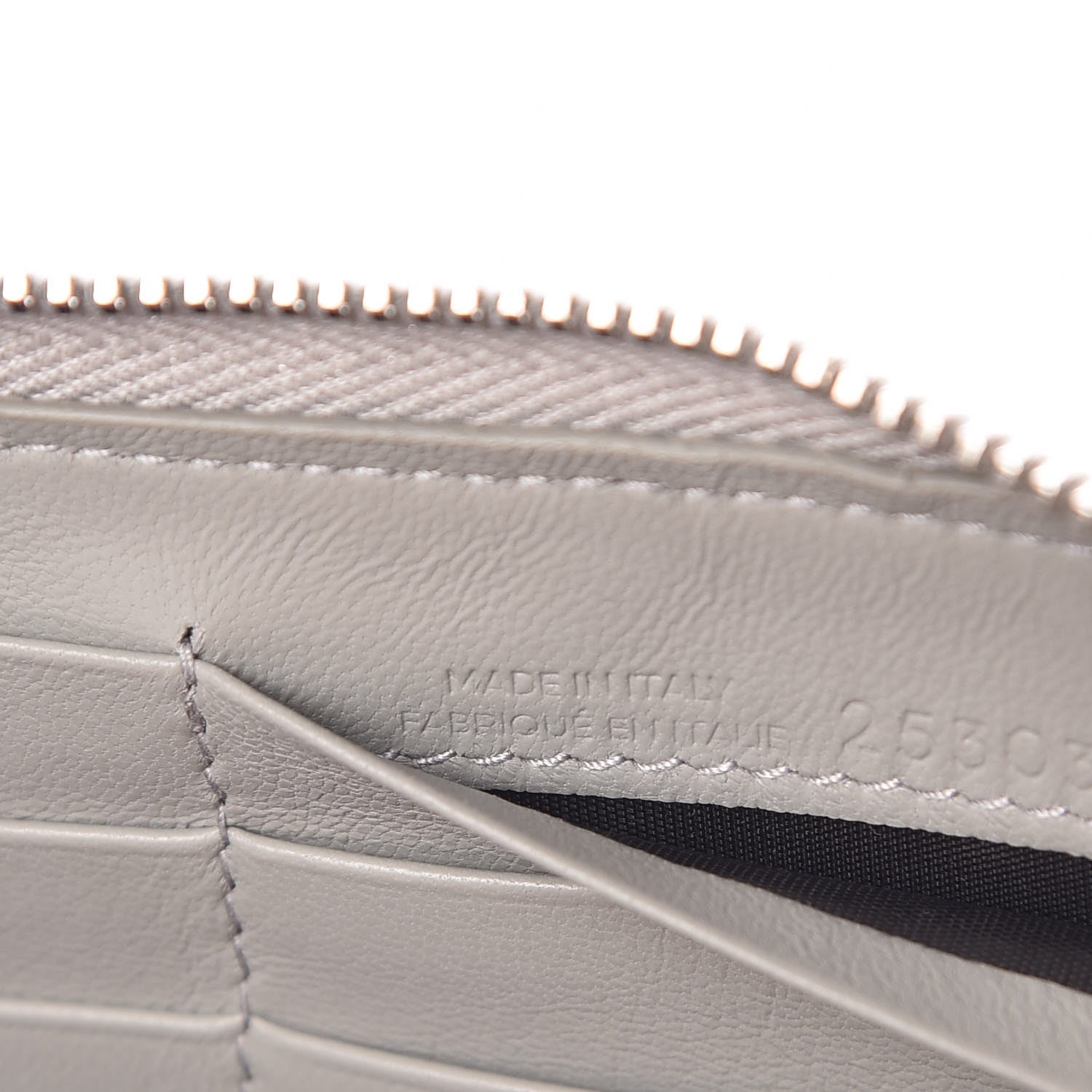 Balenciaga Matte Goatskin Rubber Covered Classic Hardware Continental Zip Around Wallet Gris Glace 8 of 9