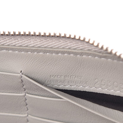 Balenciaga Matte Goatskin Rubber Covered Classic Hardware Continental Zip Around Wallet Gris Glace 8 of 9