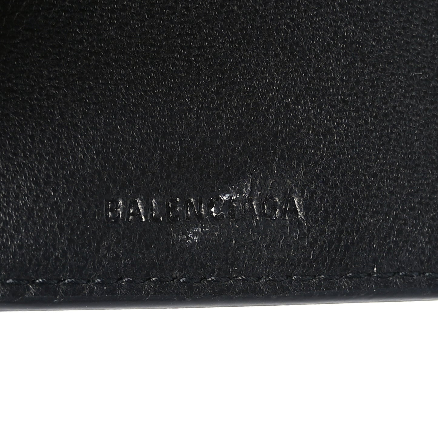 Calfskin Cash Scribble Logo Mini Wallet Black White