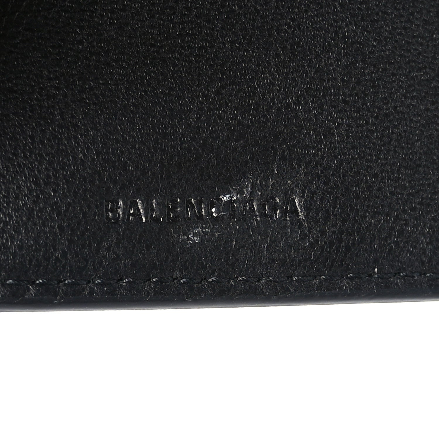 Balenciaga Calfskin Cash Scribble Logo Mini Wallet Black White 8 of 8