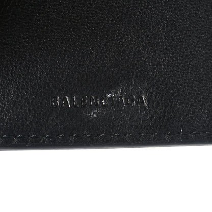 Balenciaga Calfskin Cash Scribble Logo Mini Wallet Black White 8 of 8