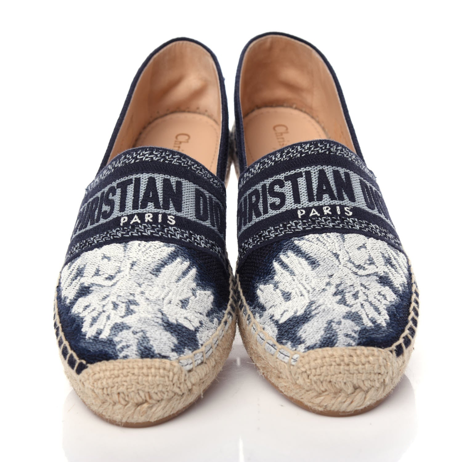 Christian Dior Canvas Tie and Dior Embroidered Granville 15mm Espadrilles 38 Denim 5 of 10