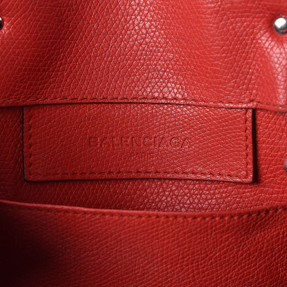 Balenciaga Grained Calfskin Plate Hardware Papier A6 Zip Around Tote Rouge Houx 6 of 16