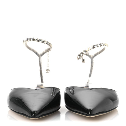 Jimmy Choo Patent Crystal Saeda Flats 38 Black 4 of 15