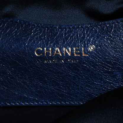 Chanel Glazed Calfskin XL On The Road Tote Dark Blue 6 of 7
