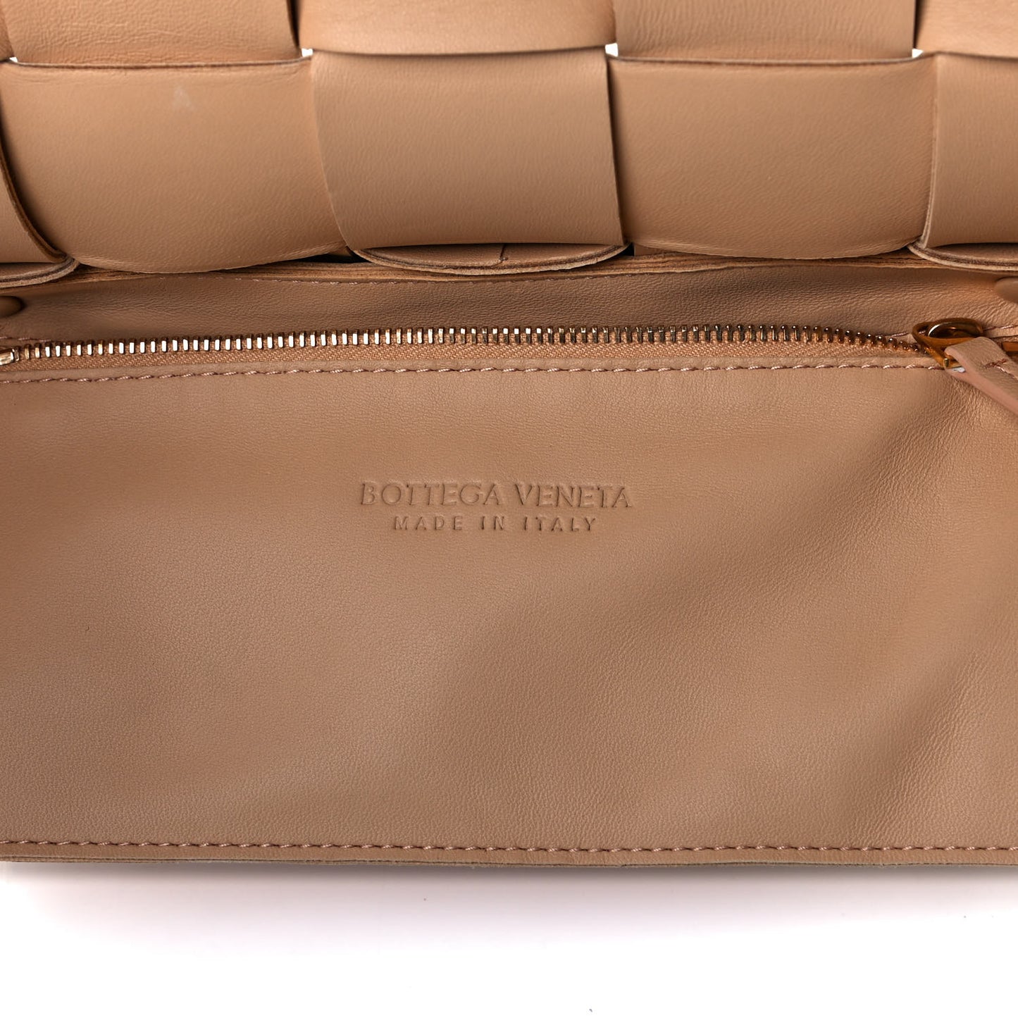 Lambskin Maxi Intrecciato Cassette Crossbody Bag Almond