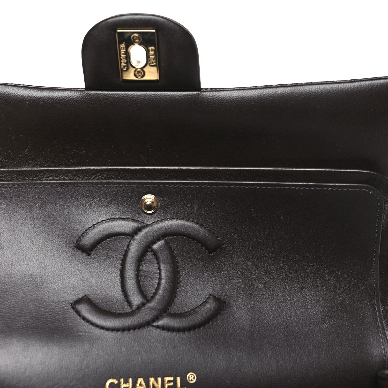 Chanel Lambskin Quilted Medium Double Flap Dark Brown 11 of 13