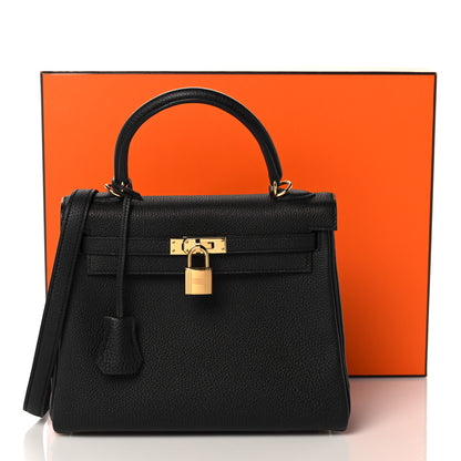 Hermes Togo Kelly Retourne 25 Black 37 of 37