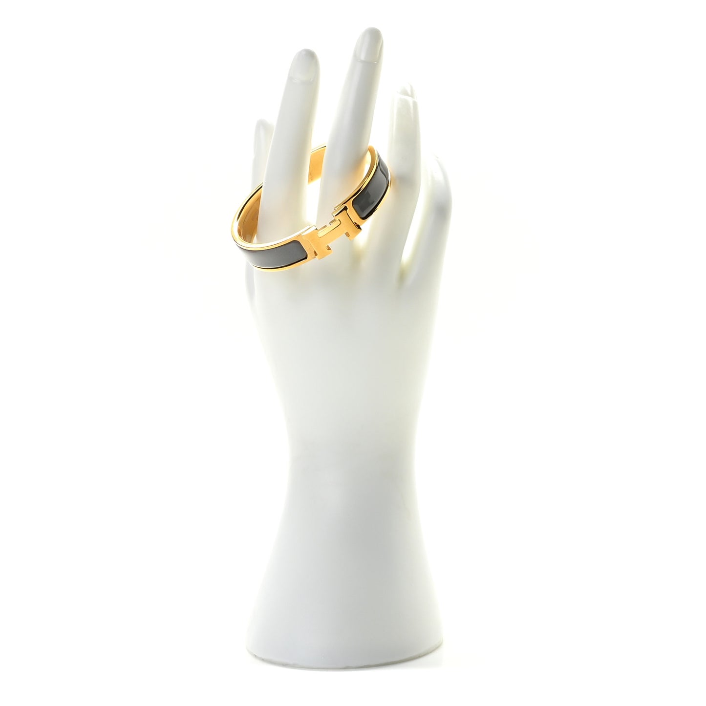 Enamel Narrow Clic Clac H Bracelet PM Gris Macadam