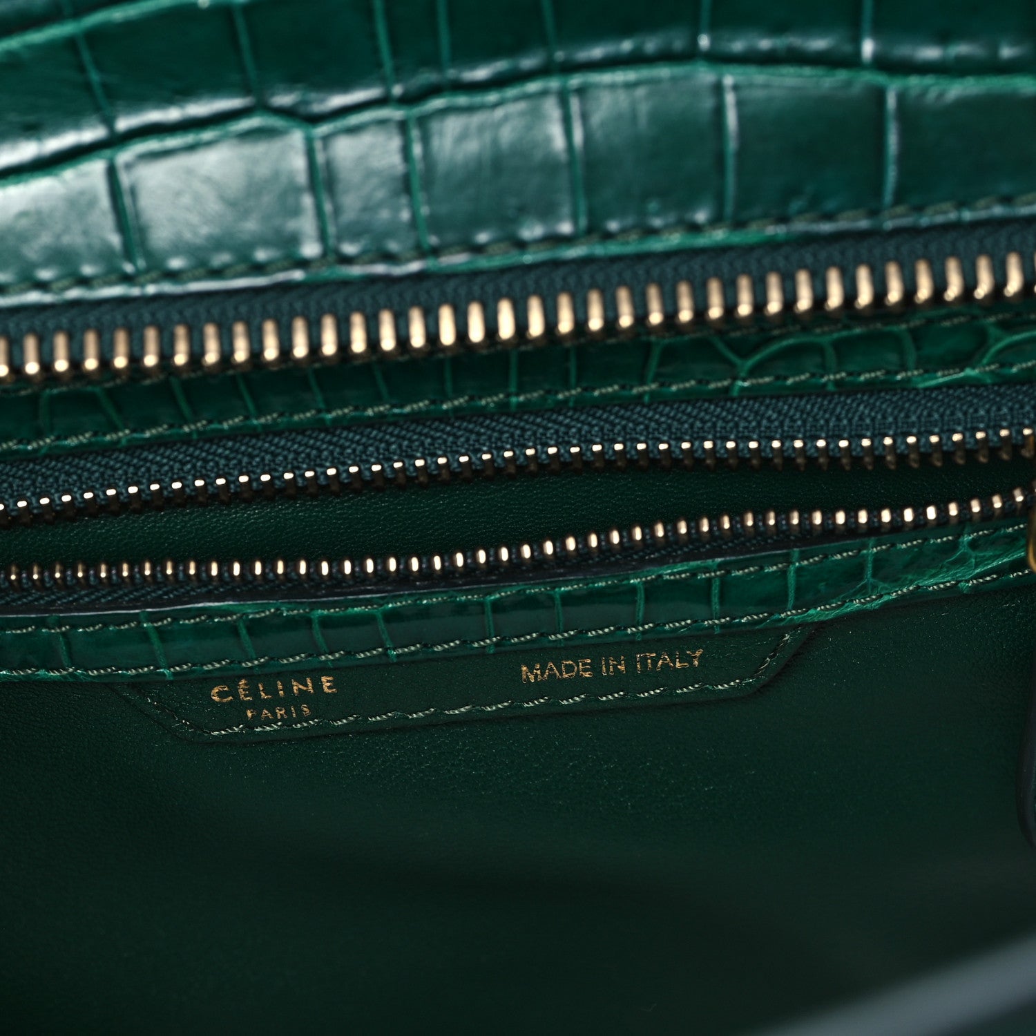 Celine Crocodile Micro Luggage Green 6 of 12