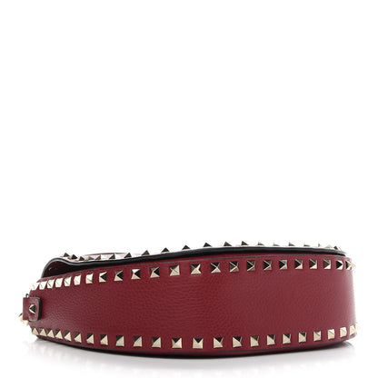 Valentino Garavani Pebbled Calfskin Rockstud Messenger Bag Rosso 4 of 8