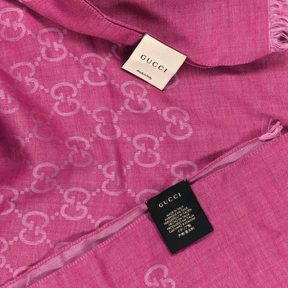 Gucci Wool Silk GG Monogram GGNat Scarf Roseate 3 of 4