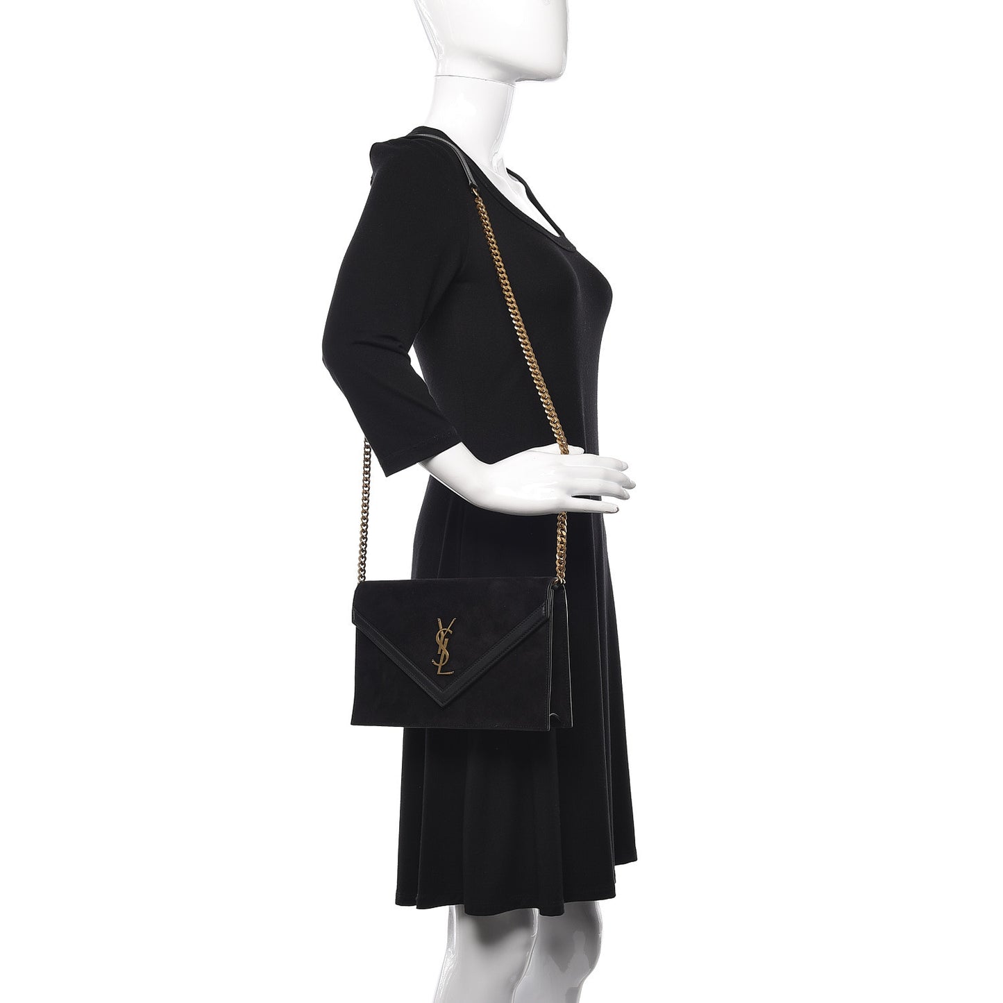 Suede Calfskin Monogram Le Sept Chain Bag Black