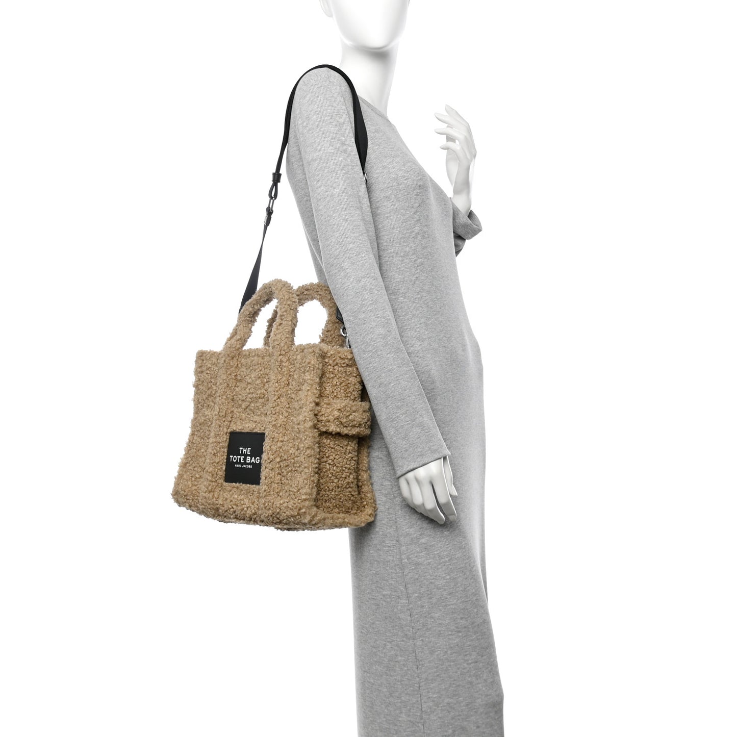 Polyester Cotton Medium The Teddy Traveler Tote Bag Beige