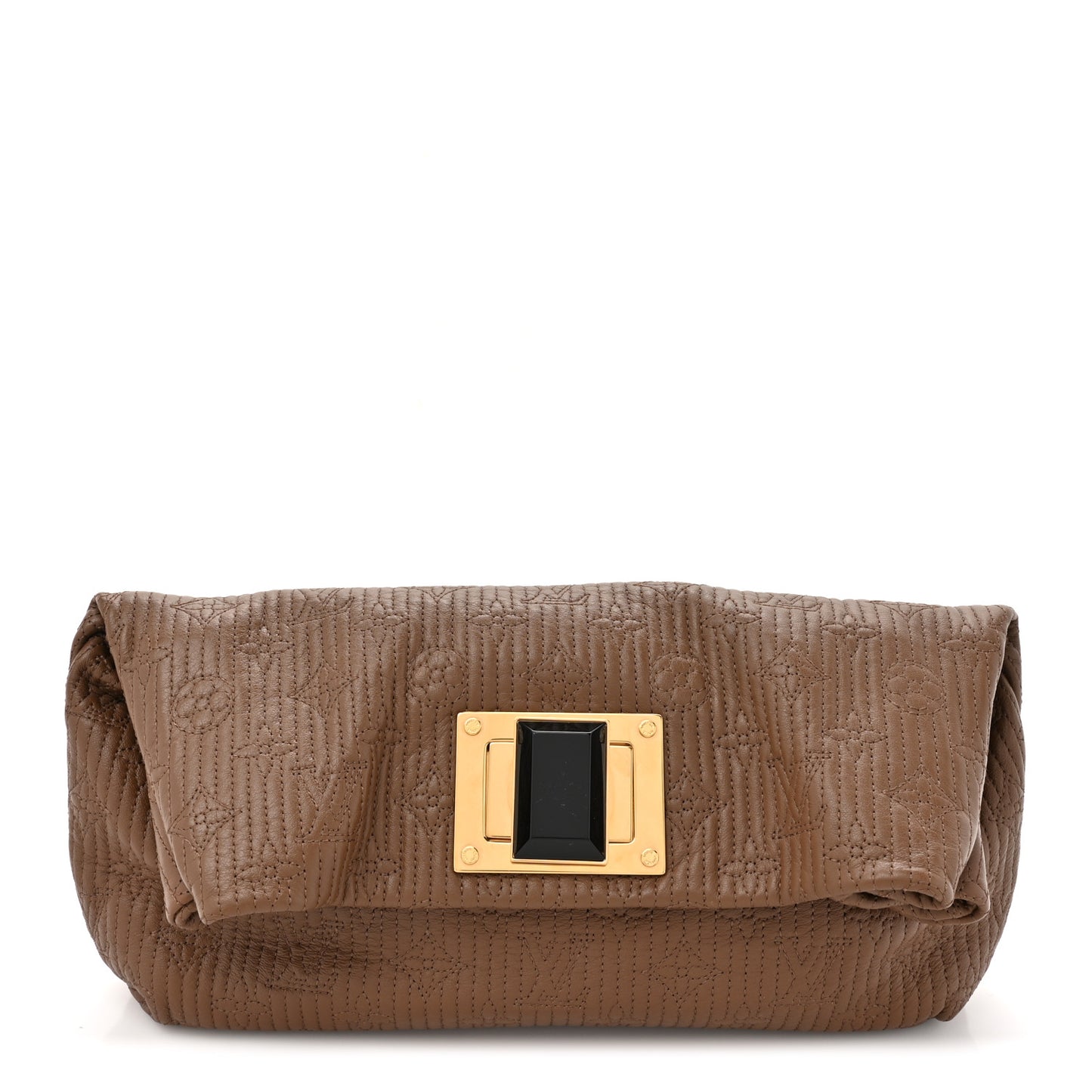 Calfskin Quilted Monogram Altair Clutch Beige