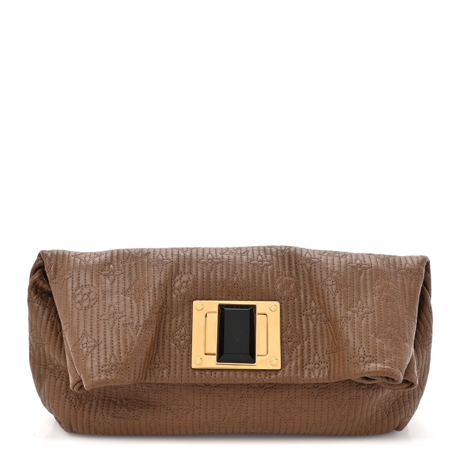 Louis Vuitton Calfskin Quilted Monogram Altair Clutch Beige 1 of 9