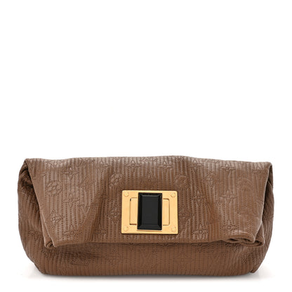Louis Vuitton Calfskin Quilted Monogram Altair Clutch Beige 1 of 9