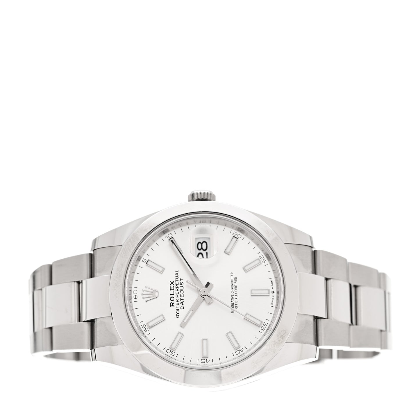 Stainless Steel 41mm Oyster Perpetual Datejust Watch Silver 126300