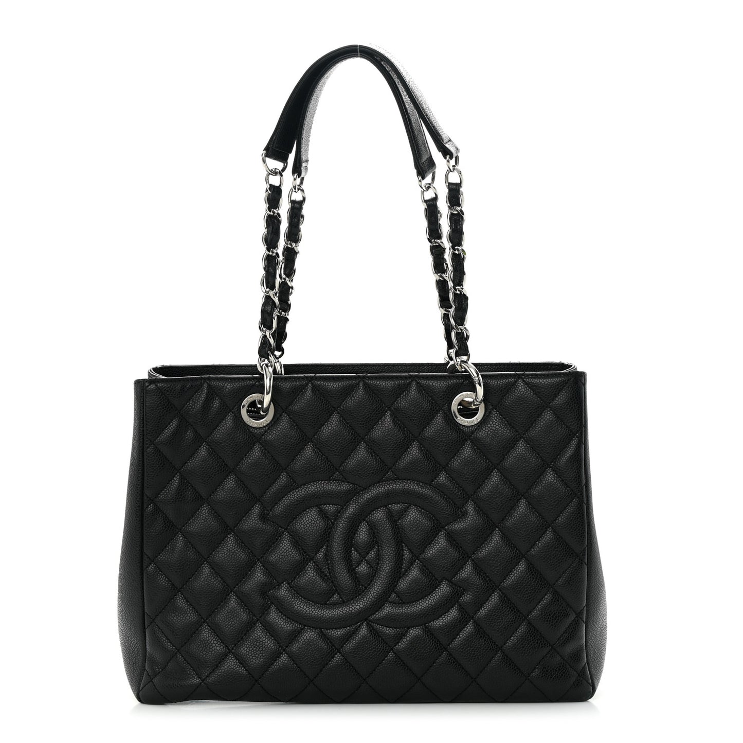 Caviar Quilted Grand Shopping Tote GST Black
