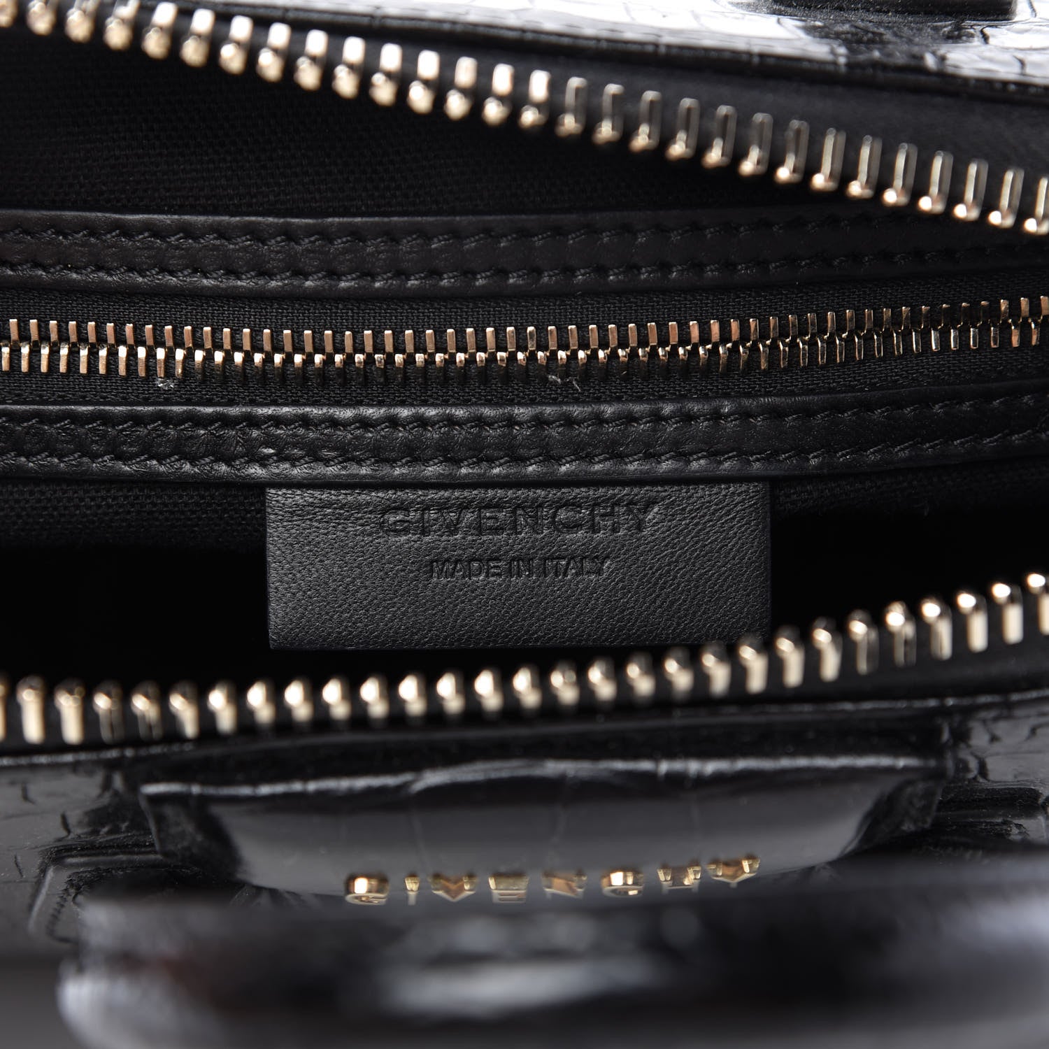 Givenchy Calfskin Crocodile Embossed Mini Antigona Black 8 of 10