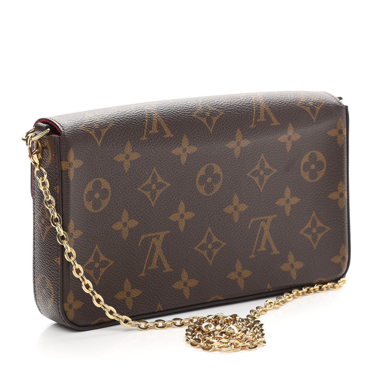 Monogram Pochette Felicie Chain Wallet Fuchsia