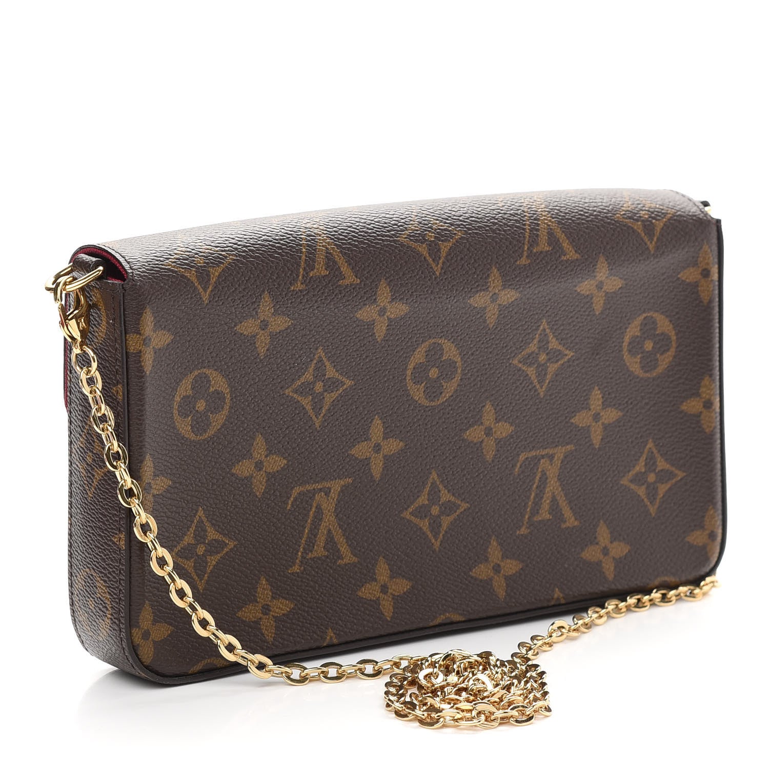 Louis Vuitton Monogram Pochette Felicie Chain Wallet Fuchsia 4 of 9