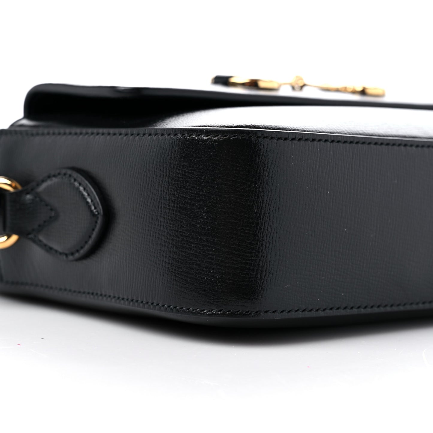 Textured Calfskin Small Horsebit 1955 Shoulder Bag Black