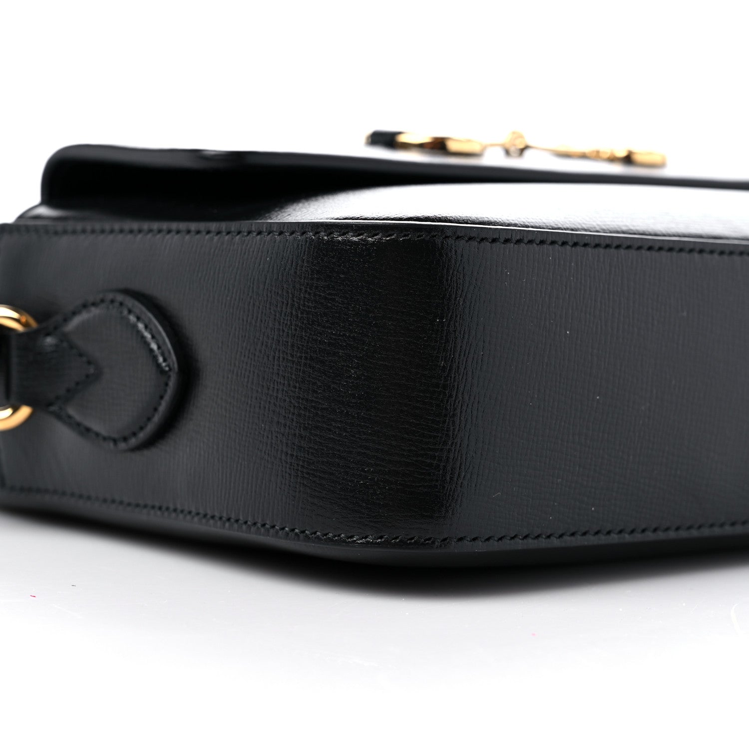 Gucci Textured Calfskin Small Horsebit 1955 Shoulder Bag Black 7 of 8