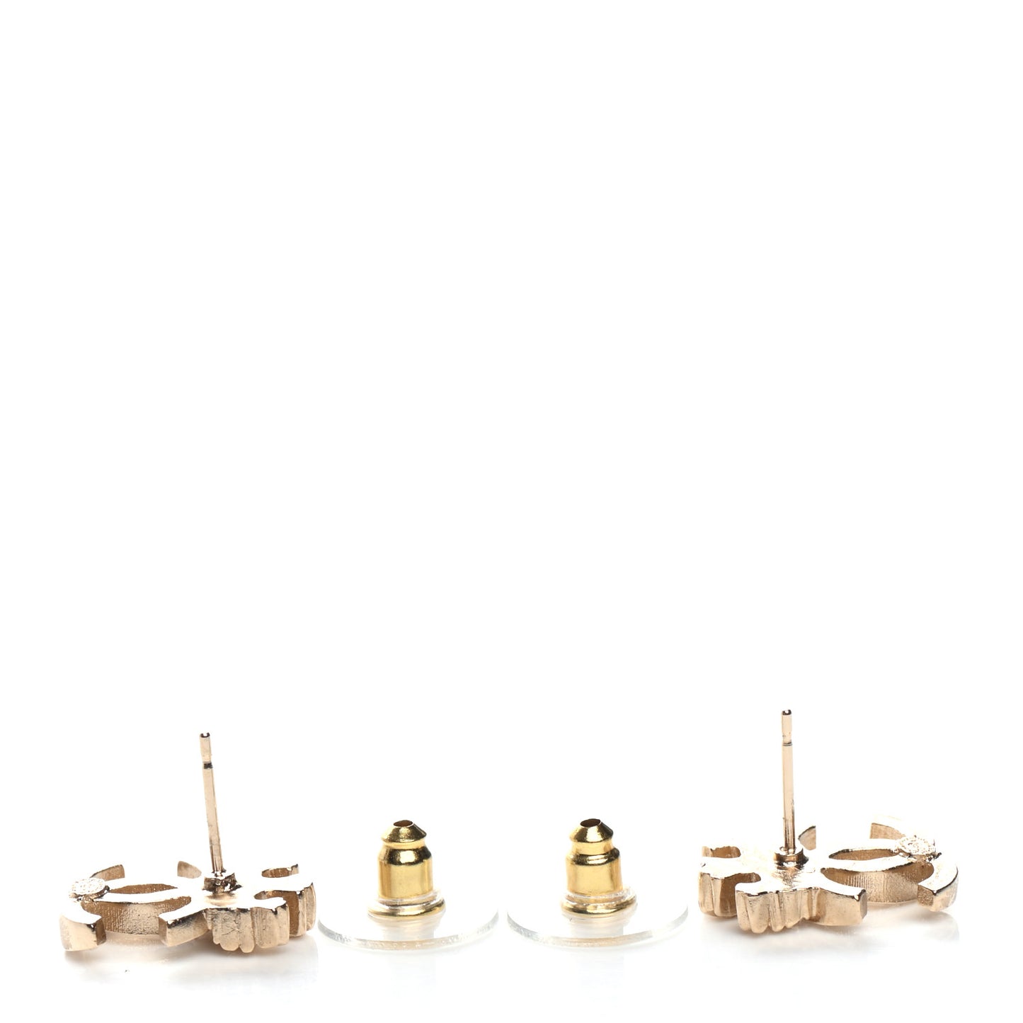 Crystal CC Crown Earrings Gold