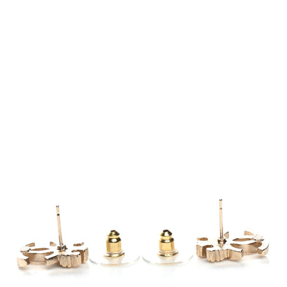 Chanel Crystal CC Crown Earrings Gold 3 of 4