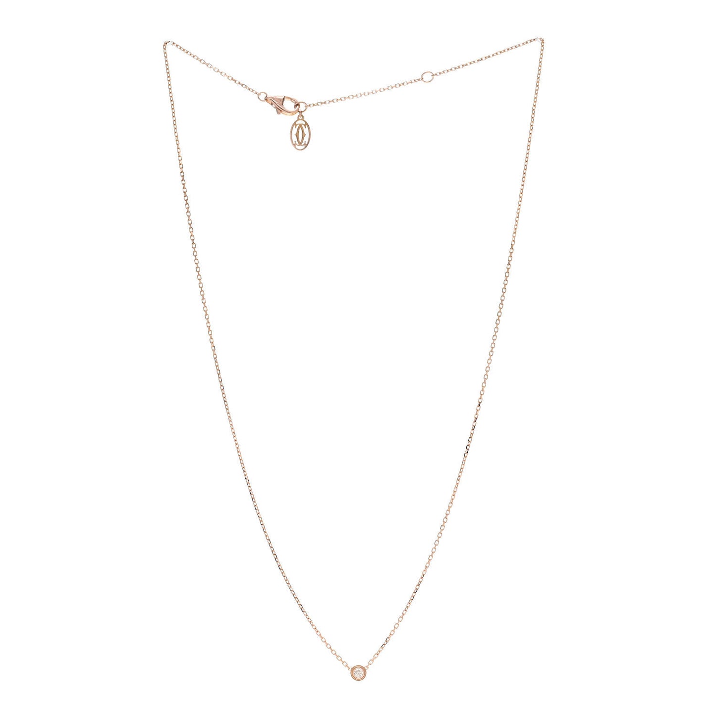 18K Pink Gold Diamond XS D'Amour Pendant Necklace