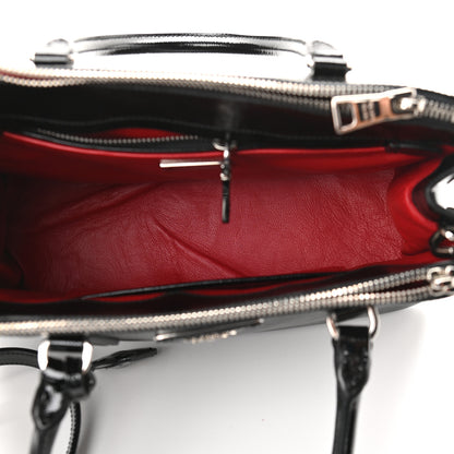 Prada Saffiano Vernice Mini Galleria Double Zip Tote Black 5 of 10